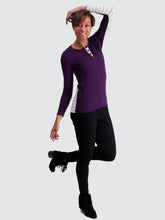 Load image into Gallery viewer, Plum and Grey Stripe