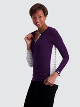 Load image into Gallery viewer, Plum and Grey Stripe Hover