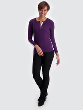 Load image into Gallery viewer, Plum and Grey Stripe