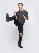 Load image into Gallery viewer, Charcoal and Black Stripe