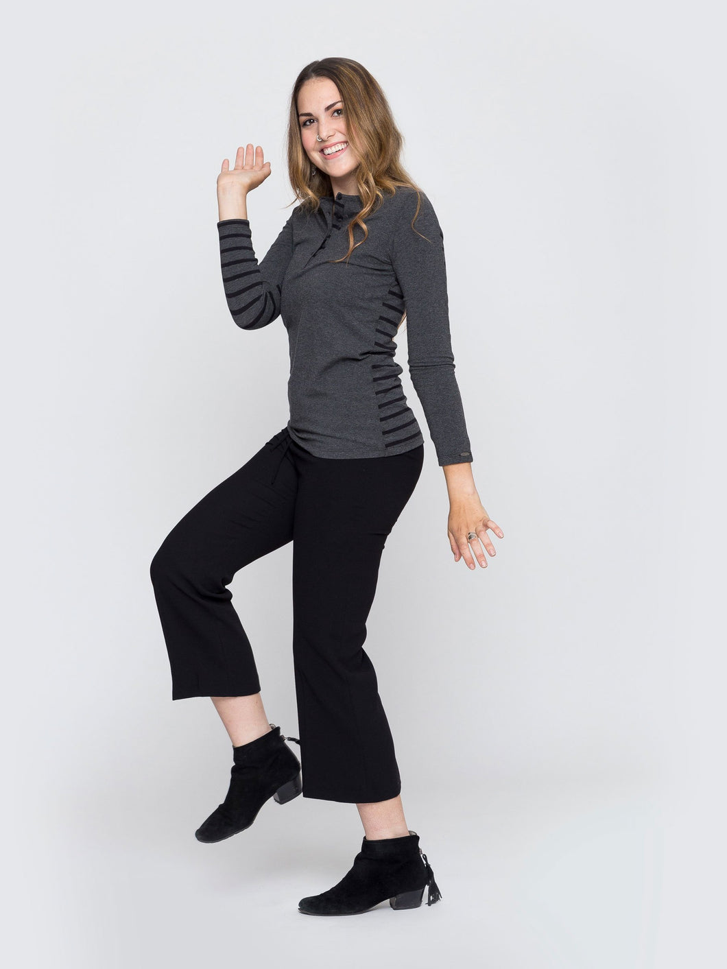 Charcoal and Black Stripe